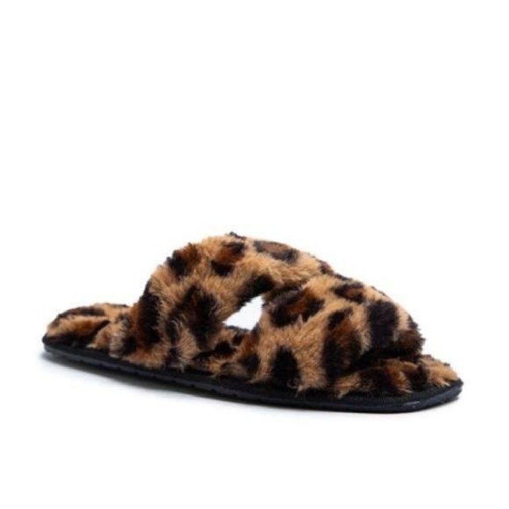 Square Toe Leopard Slippers - Picture 2 of 5